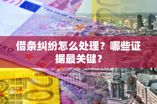 济南借条纠纷怎么处理？哪些证据最关键？