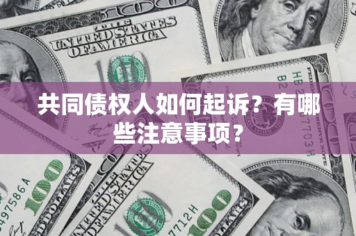 济南共同债权人如何起诉？有哪些注意事项？